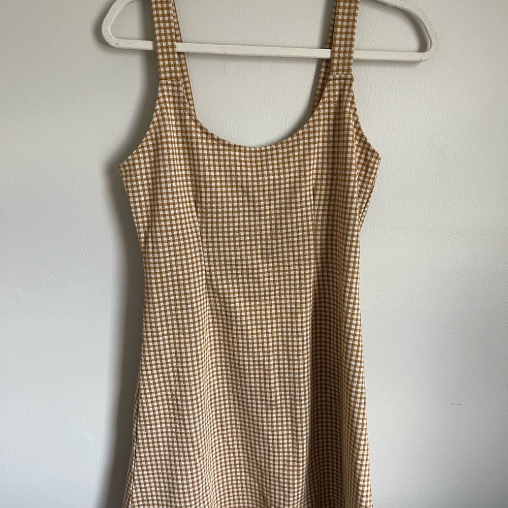 NWT Forever 21 Tan Orange Gingham Dress